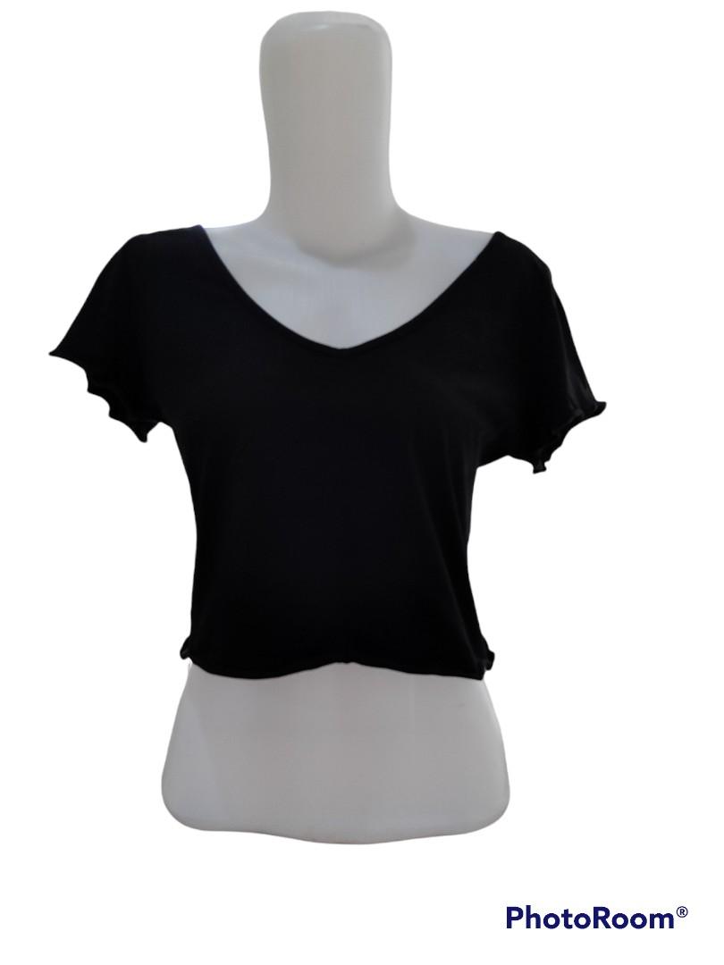 Shein crop top t-shirt, Fesyen Wanita 