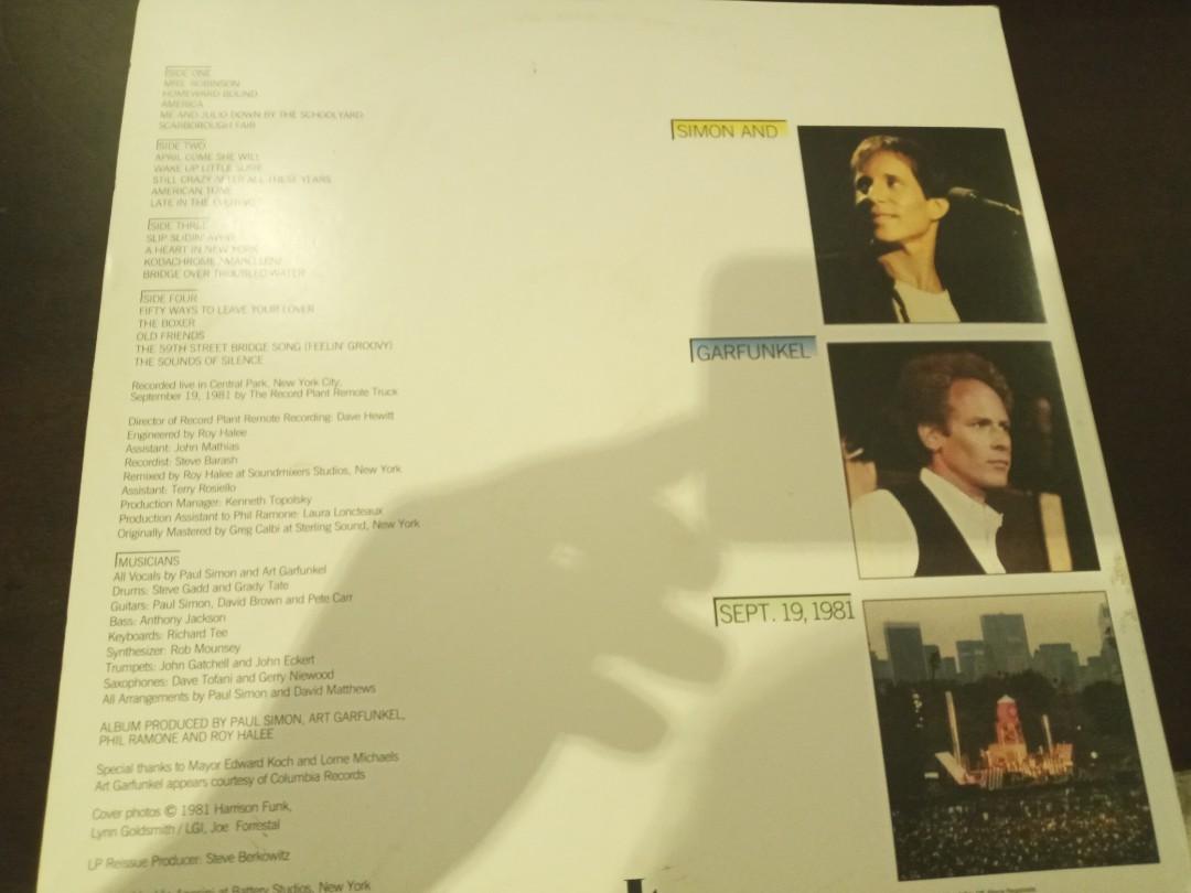 Simon and Garfunkel concert in central park (Category: Other Audio Equipment) located in Manila. Submitted by singlenote (Listing ID 1149381149, Image 3). Description: double vinyl album of simon and art garfunkel concert in the central park.