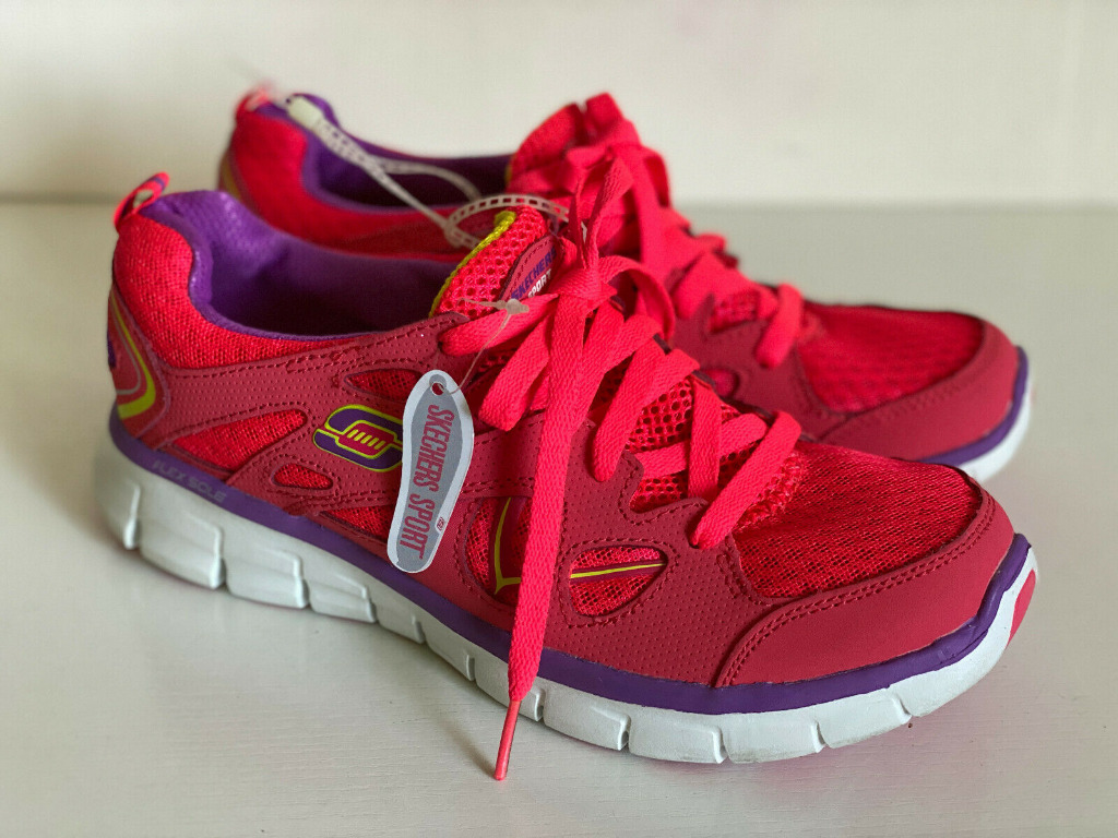 SKECHERS SPORT FLEX SOLE PINK CORAL RUNNING TRAINING SHOES 7.5 38
