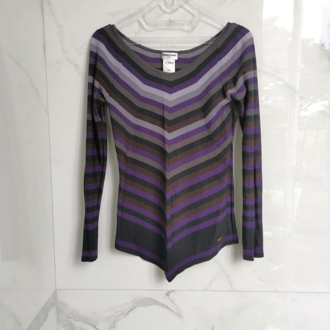 Sonia Rykiel stripe wool top, Fesyen Wanita, Pakaian Wanita