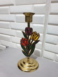 STAINED GLASS CANDLE HOLDER