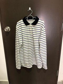stripes longsleeve with collar - M