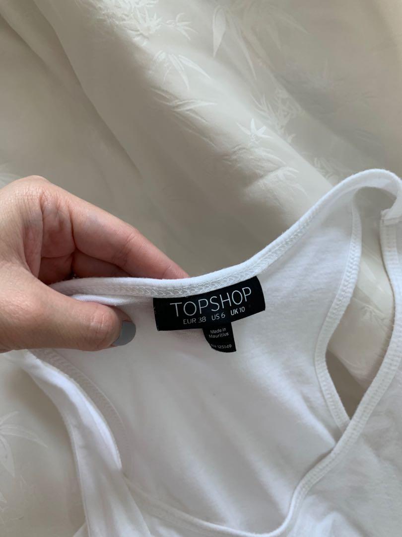 Topshop white midi dress, Fesyen Wanita 