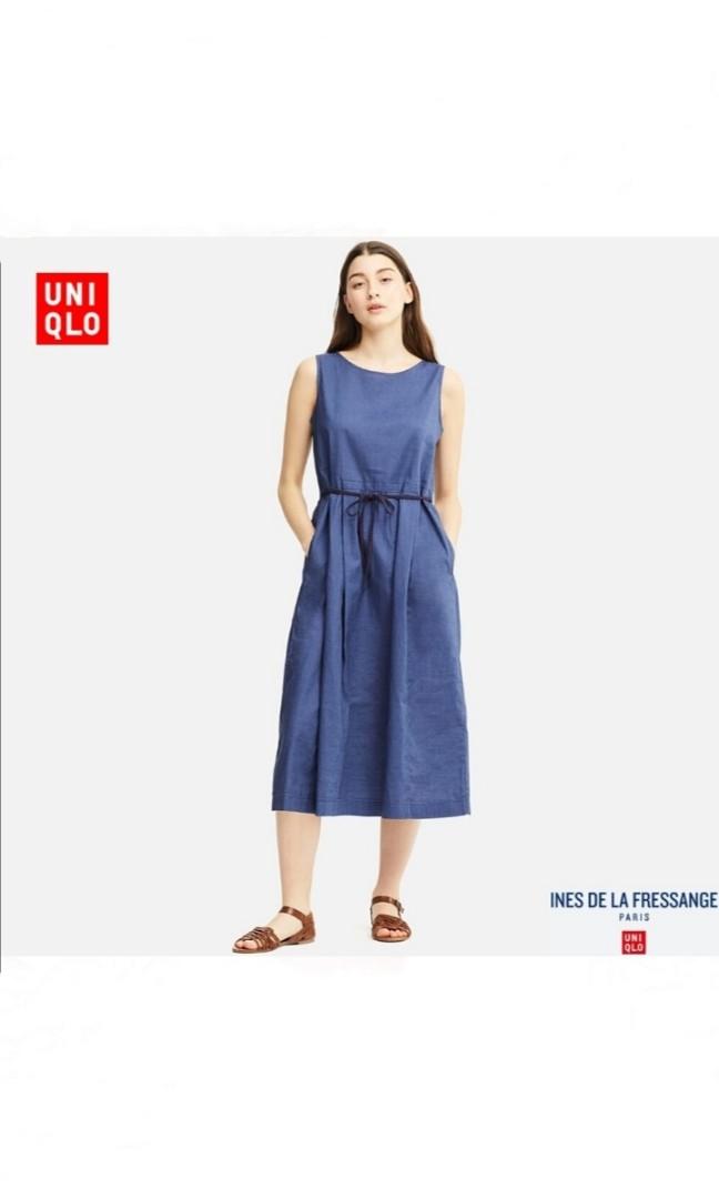 Women Linen Blend A-line Sleeveless Dress from Uniqlo on 21 Buttons