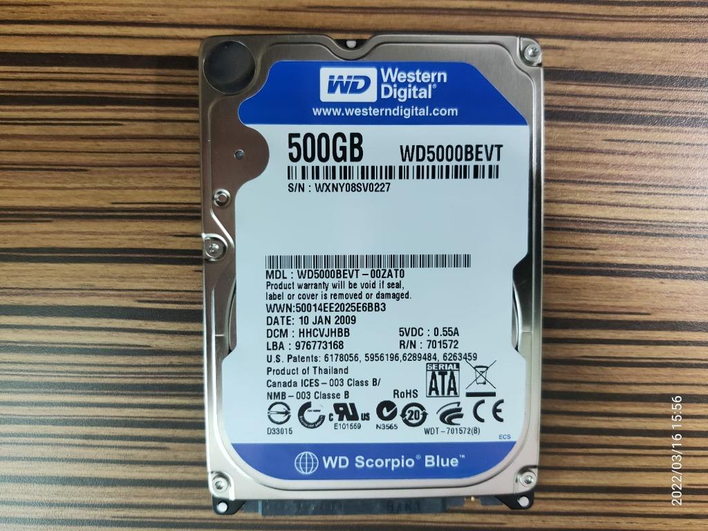 Western Digital Hard Disk Drive 2.5 inch 500 GB Computers Tech