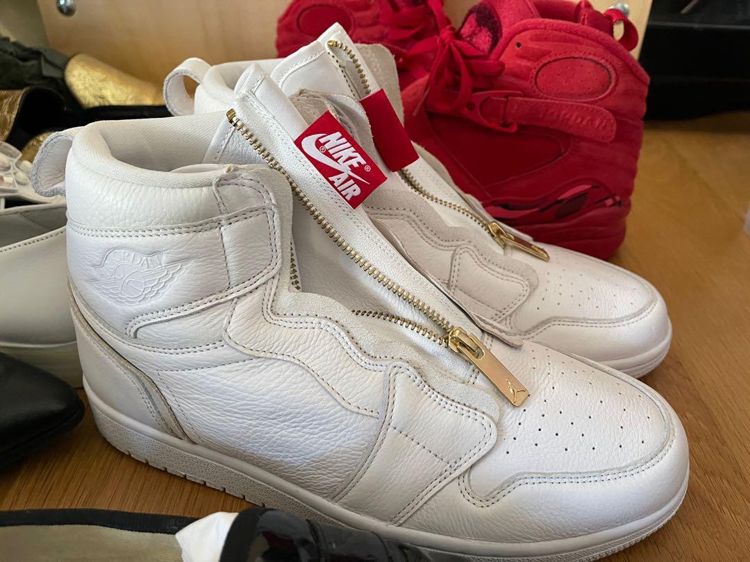 WOMENS WMNS AIR JORDAN 1 HIGH ZIP WHITE US 8.5 Women s Fashion Footwear Sneakers on Carousell