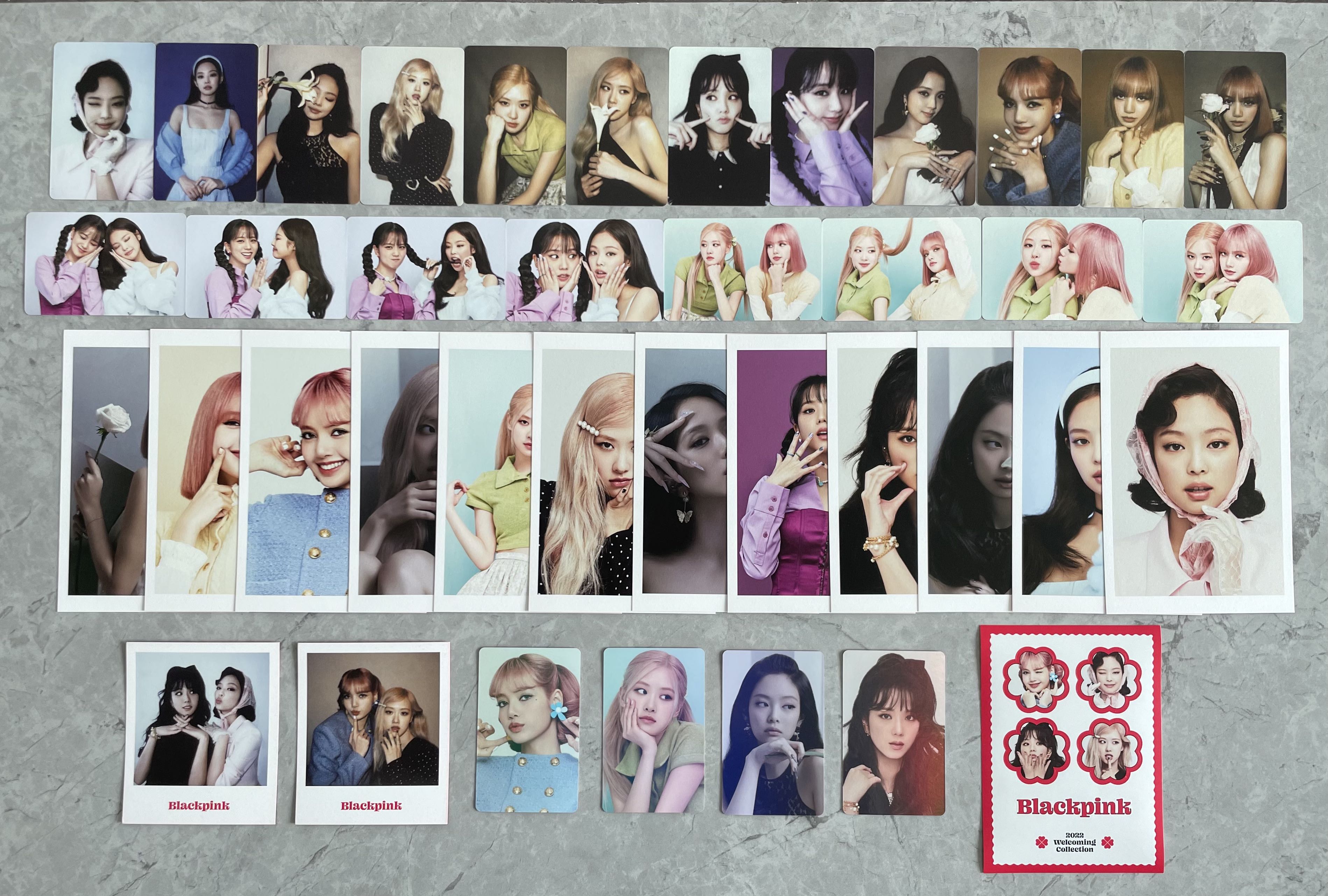 WTS blackpink welcoming collection 2022 photocards pcs jensoo chaelisa  jennie rosé lisa jisoo postcard subunit polaroid weverse holo pob preorder  benefit sticker bp, Hobbies & Toys, Memorabilia & Collectibles, K-Wave on  Carousell