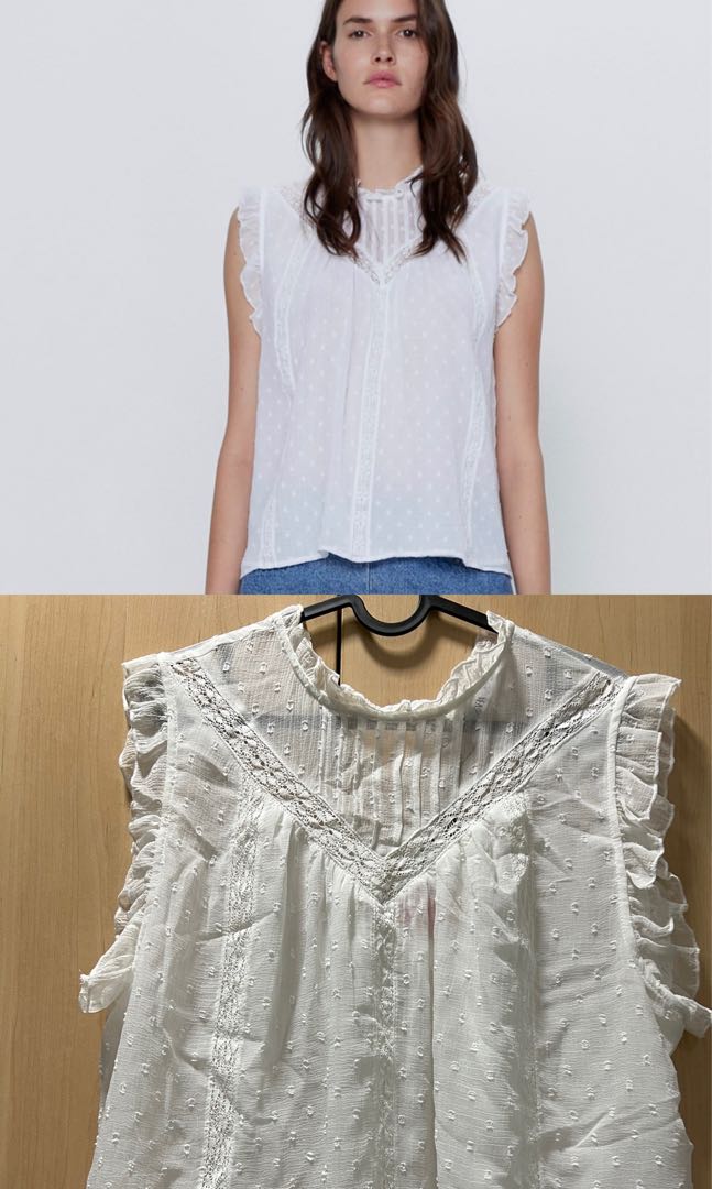 Swiss dot blouse zara discount