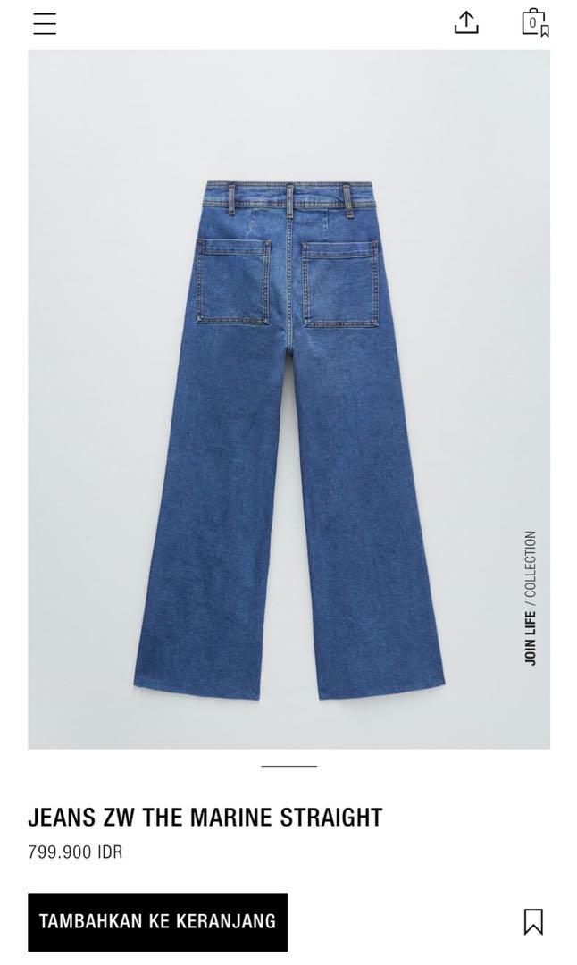 Zara wide leg jeans, Fesyen Wanita 