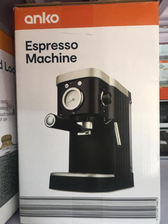 🤩Anko Espresso Machine🤩 (Category: Coffee Machines & Makers) located in San Pedro. Submitted by aussie.surplustore (Listing ID 1149440685, Image 1). Description: 🤩Anko Espresso Machine🤩 15 bar pressure single or double espresso shot high pressure frothing function adjustable steam knob 1.2L detachable water tank warming plate for coffee cup pre-heating detachable frothing nozzle and drip tray for easy cleaning 📌SURPLUS items from AUSTRALIA.