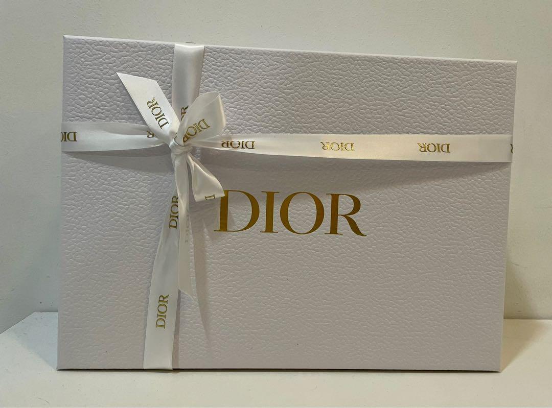Authentic Dior Empty Gift Box With Dust bag & Tissue Paper Fits Wallet