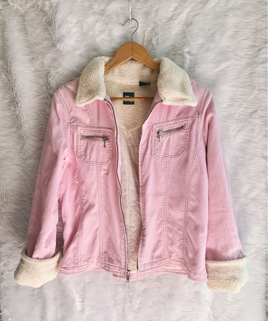 Pink corduroy 2025 jacket sherpa