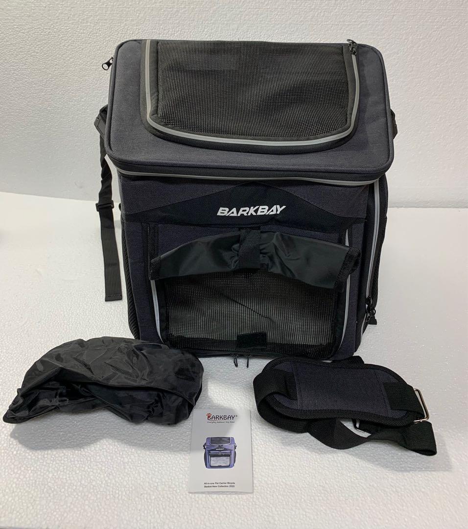 BarkBay Dog Bike Basket Carrier, Expandable Foldable SoftSided Dog