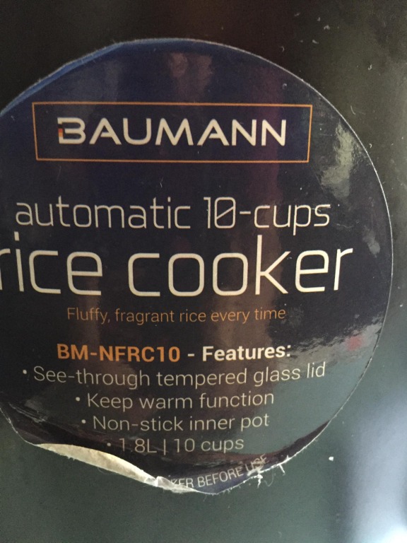 Baumann rice cooker 1.8L, TV & Home Appliances, Kitchen Appliances ...