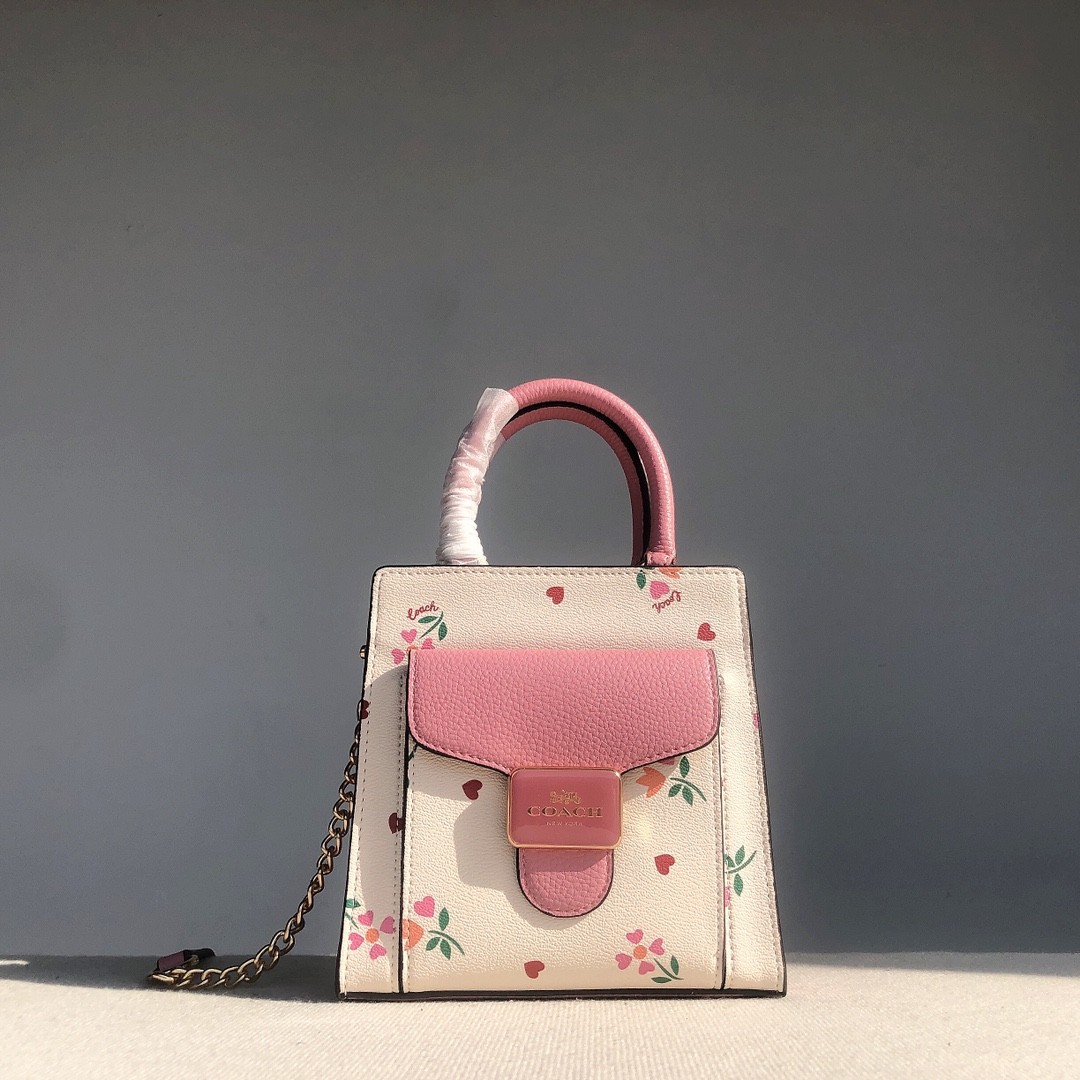 Coach pink floral bag online