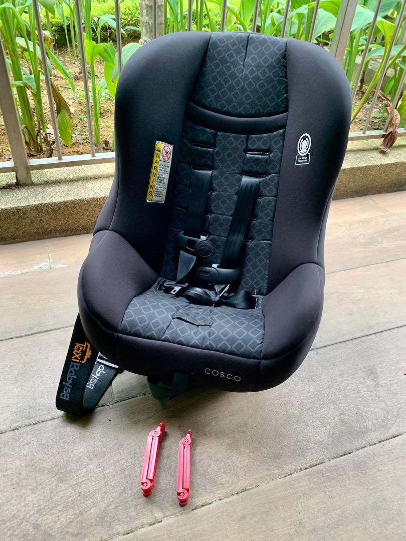 Cosco Scenera Next travel car seat with two clips and clip on strap to
