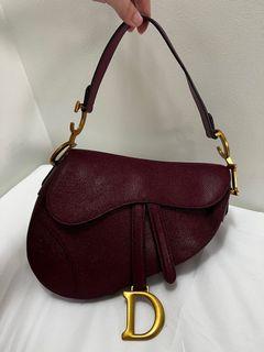Dior Saddle Burgundy Leather Shoulder Bag