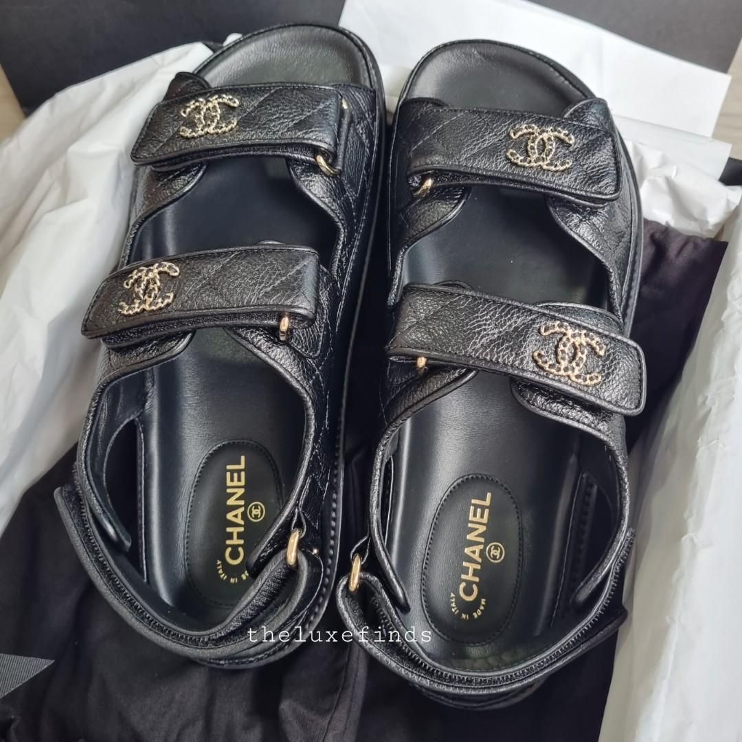 chanel dad sandals size 38