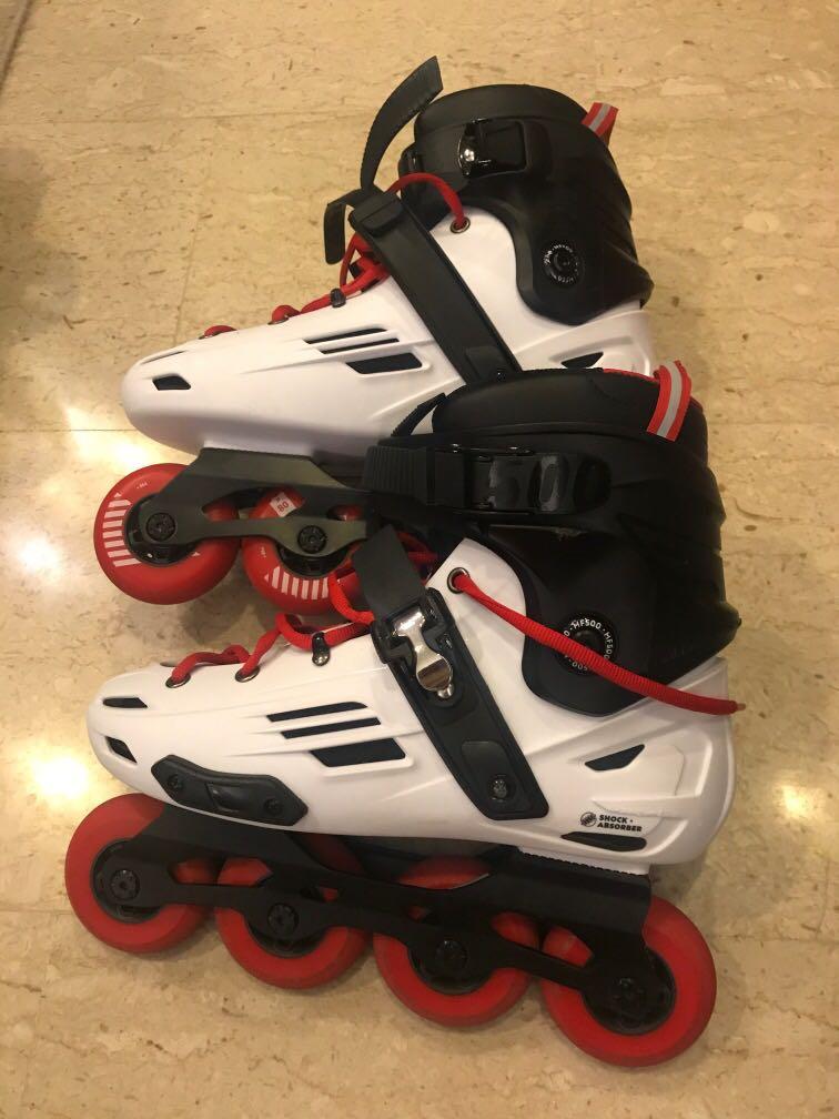 Eu43 Oxelo Mf500 Hard Boot Freestyle Skates Sports Equipment Sports Games Skates Rollerblades Scooters On Carousell