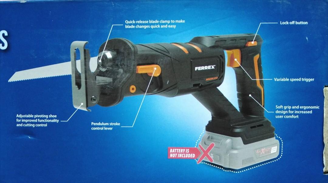 Ferrex Aldi Brand New Cordless Rechargeable Reciprocating Saw Skin Only