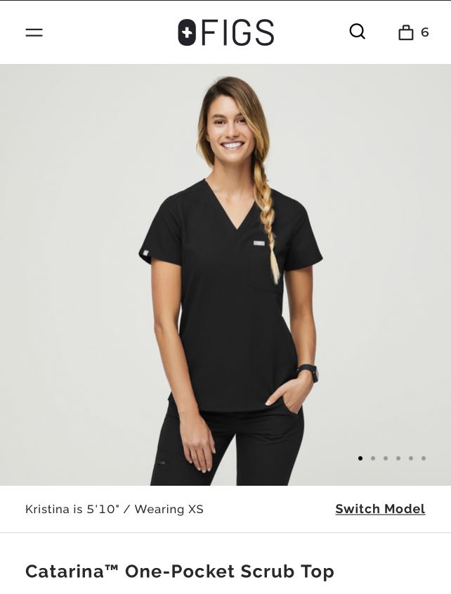 Figs Scrubs Black Set XXS Catarina top & XS Zamora Petite, Women's