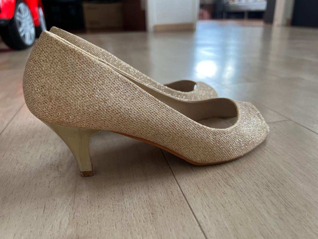 Glitter gold clearance high heels
