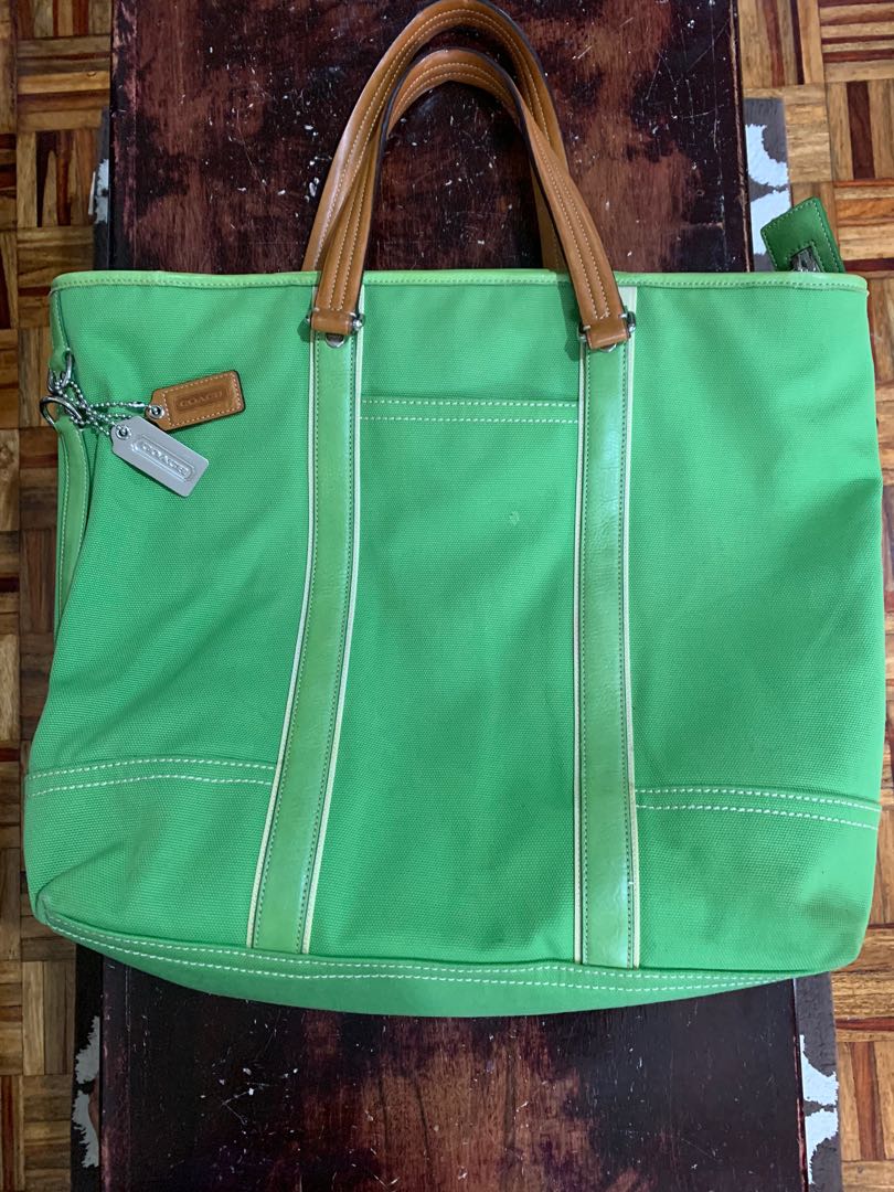 Coach travel bag green, Luxury, Bags & Wallets on Carousell