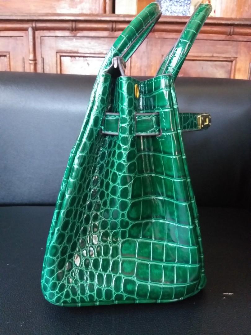 HERMES BIRKIN 30 GREEN CROC BAG, Luxury, Bags & Wallets on Carousell