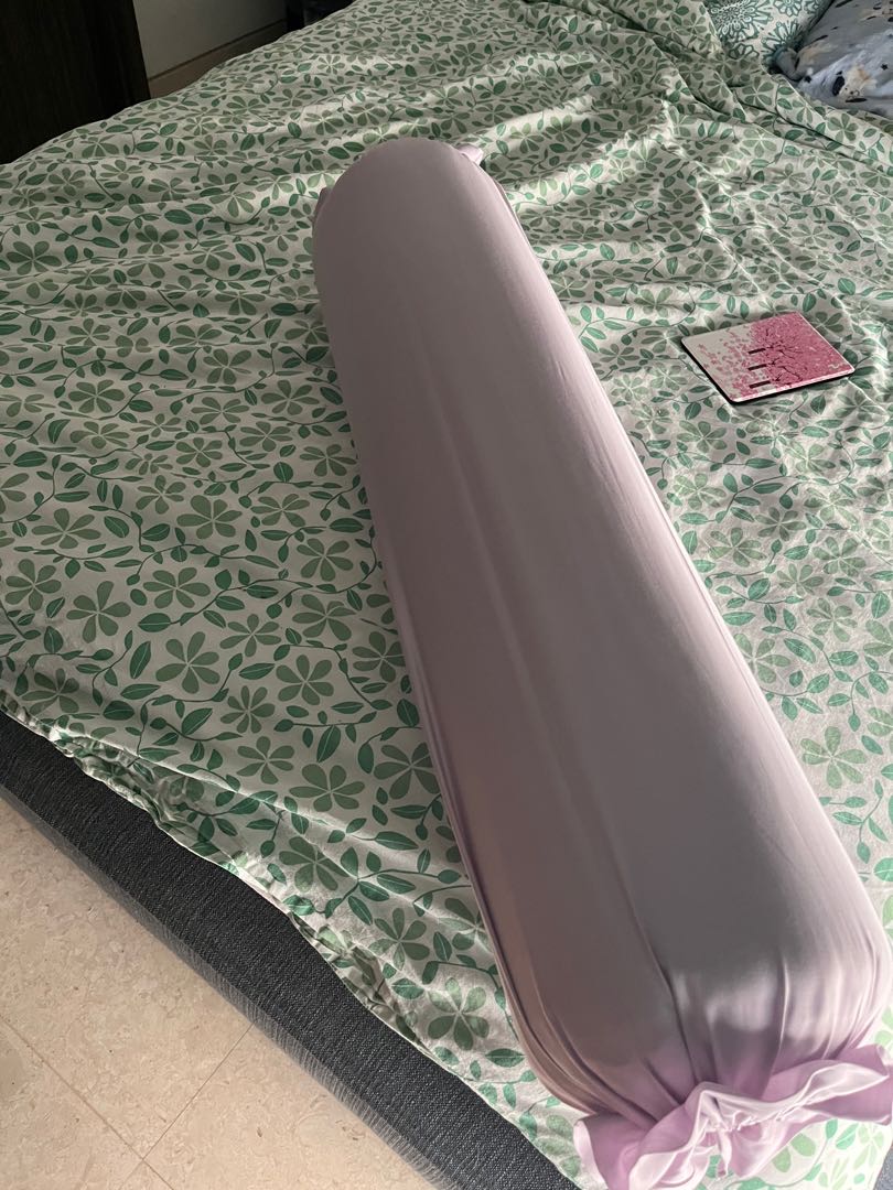 Hooga bolster with tencel lavender case, Furniture & Home Living, Bedding & Towels on Carousell