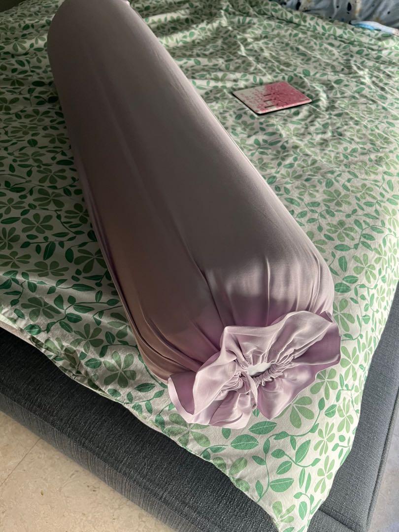 Hooga bolster with tencel lavender case, Furniture & Home Living, Bedding & Towels on Carousell