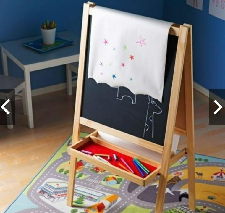 IKEA Mala Easel Whiteboard & Chalk Black Board, Hobbies & Toys