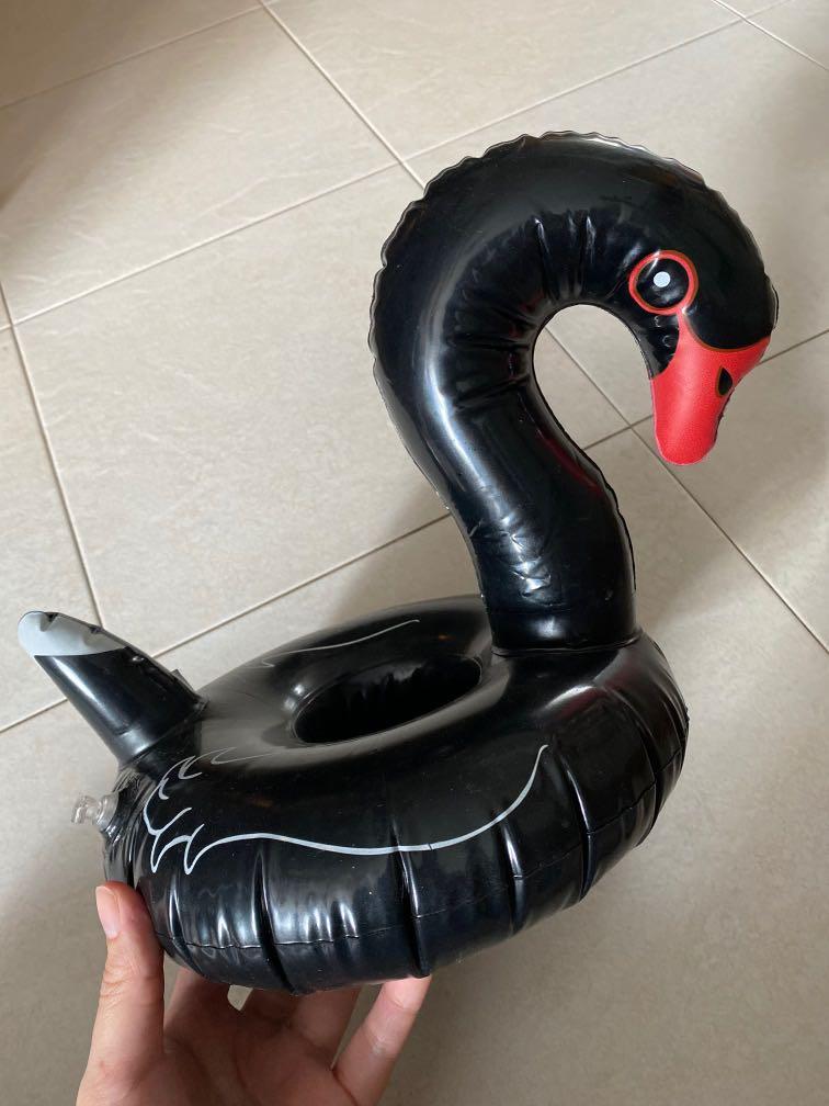 Inflatable Black Swan Pool Cup Holder, Hobbies Toys, Toys