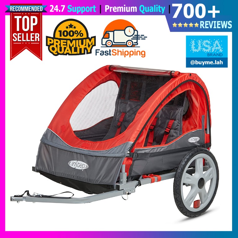 Instep 2 Bike Trailer for Toddlers, Kids, Single and Double Seat, 2In