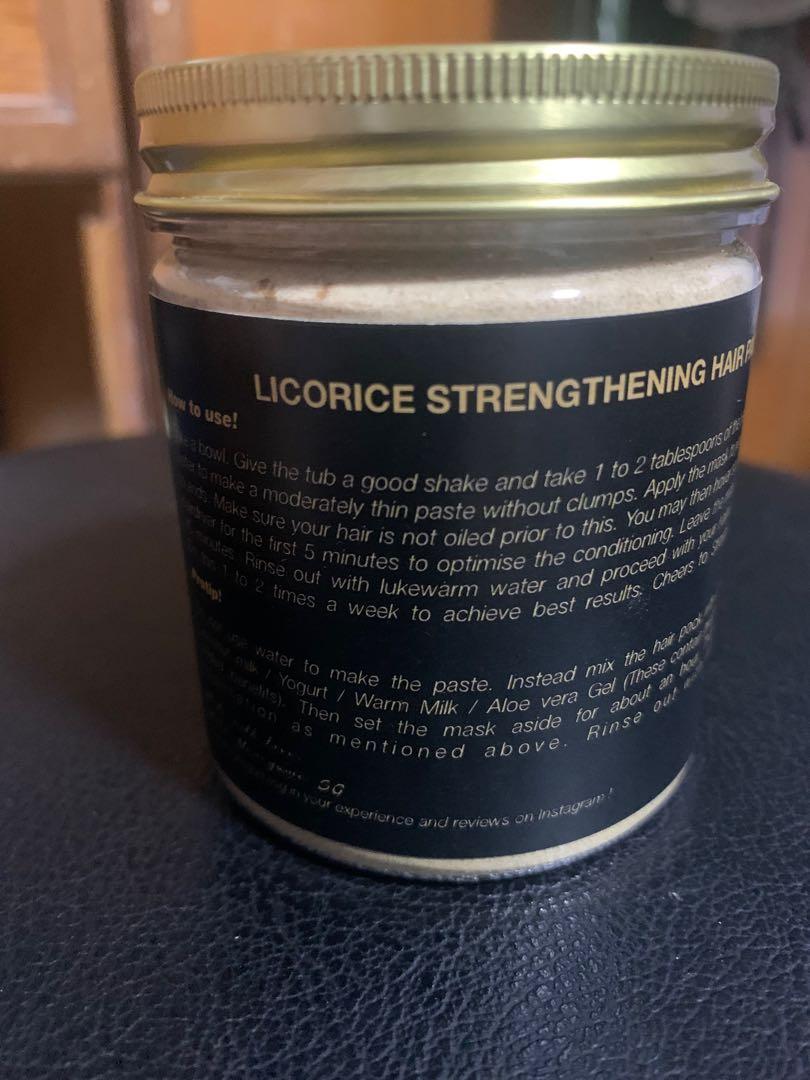 LICORICE STRENGTHENING HAIR PACK BY MANEGAMESg, Beauty & Personal Care, Hair on Carousell