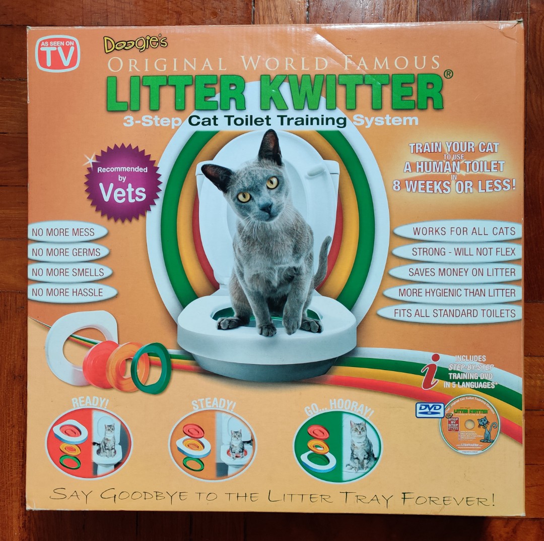 Litter kwitter 貓廁所訓練系統 教你的貓使用廁所 Cat Toilet Training System, 寵物用品, 寵物家