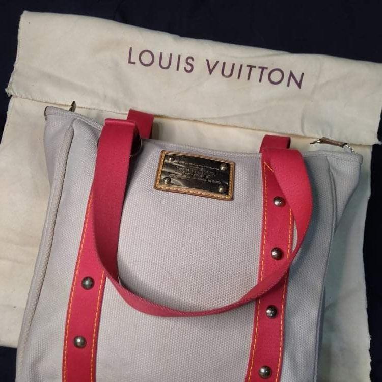 Louis Vuitton Louis Vuitton Cabas MM Beige x Red Antigua Canvas Tote