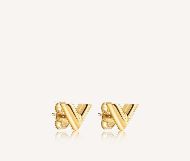 Louis Vuitton Essential V Stud Earrings - Brass Stud, Earrings - LOU805479