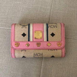 Sale!! MCM Visetos Tri Fold Wallet Pink