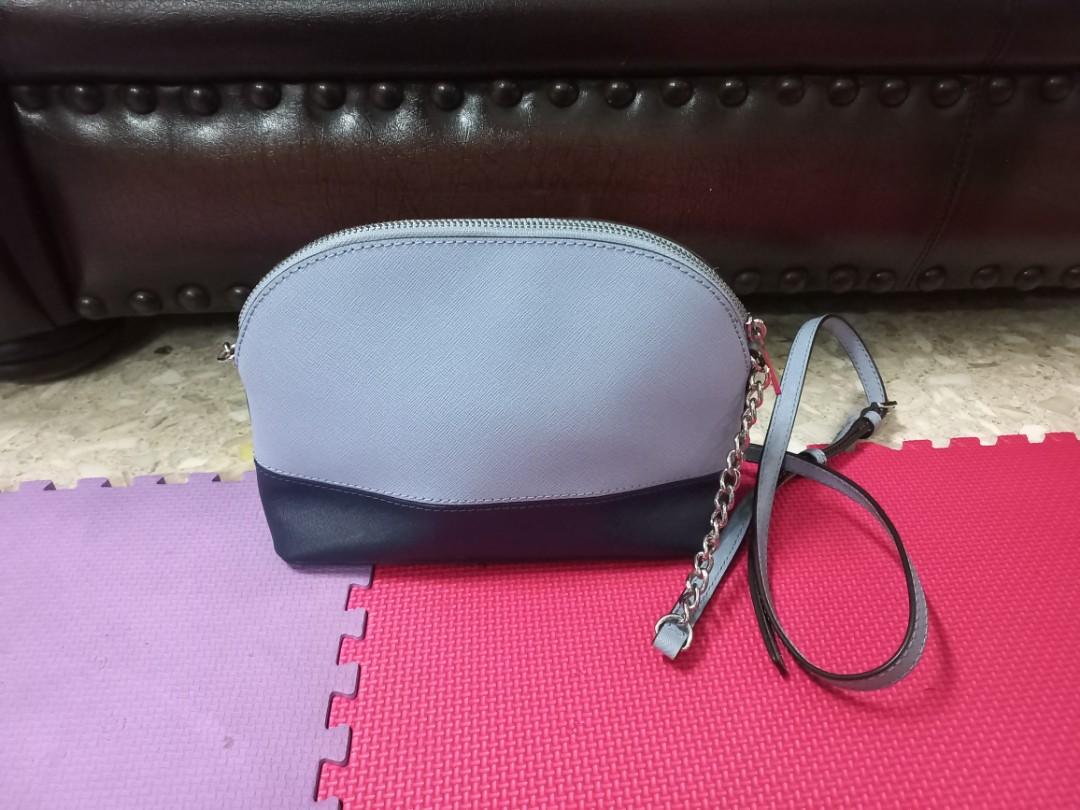 Michael Kors Emmy Crossbody Floral Blue, Fesyen Wanita, Tas