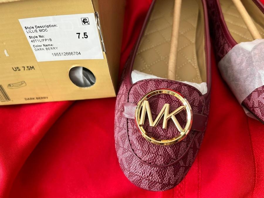 Michael Kors Flat Shoes Melody Dark Berry Size , Women's Fashion,  Footwear, Flats & Sandals on Carousell