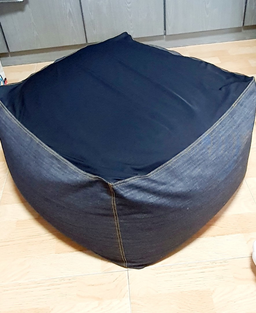 Muji Bean Bag with Denim Cover, Furniture & Home Living, Furniture