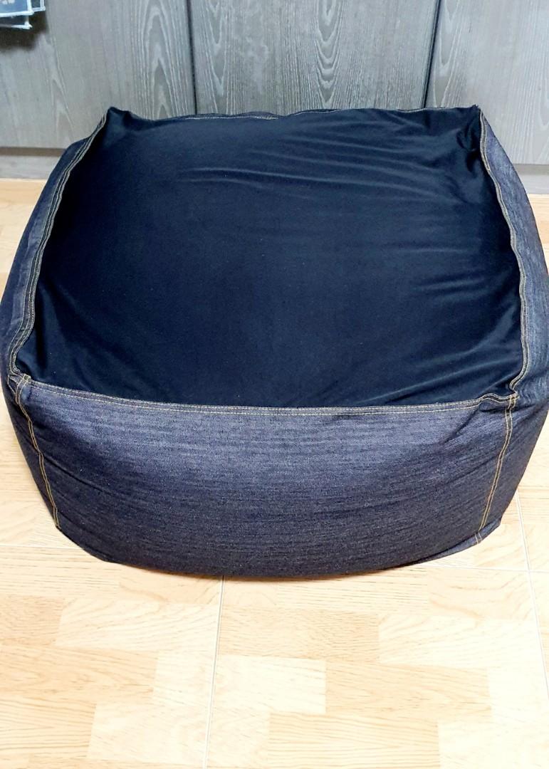 Muji Bean Bag with Denim Cover, Furniture & Home Living, Furniture