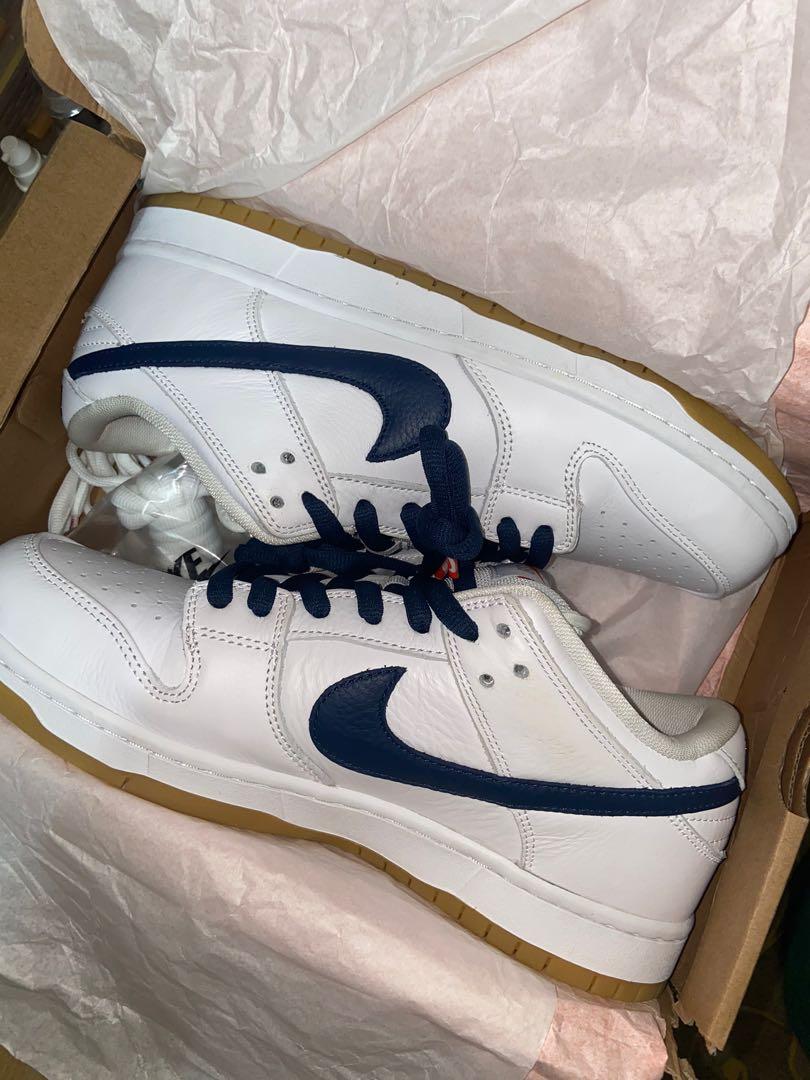 Nike SB Dunk Orange Label White Navy Men s Fashion Footwear