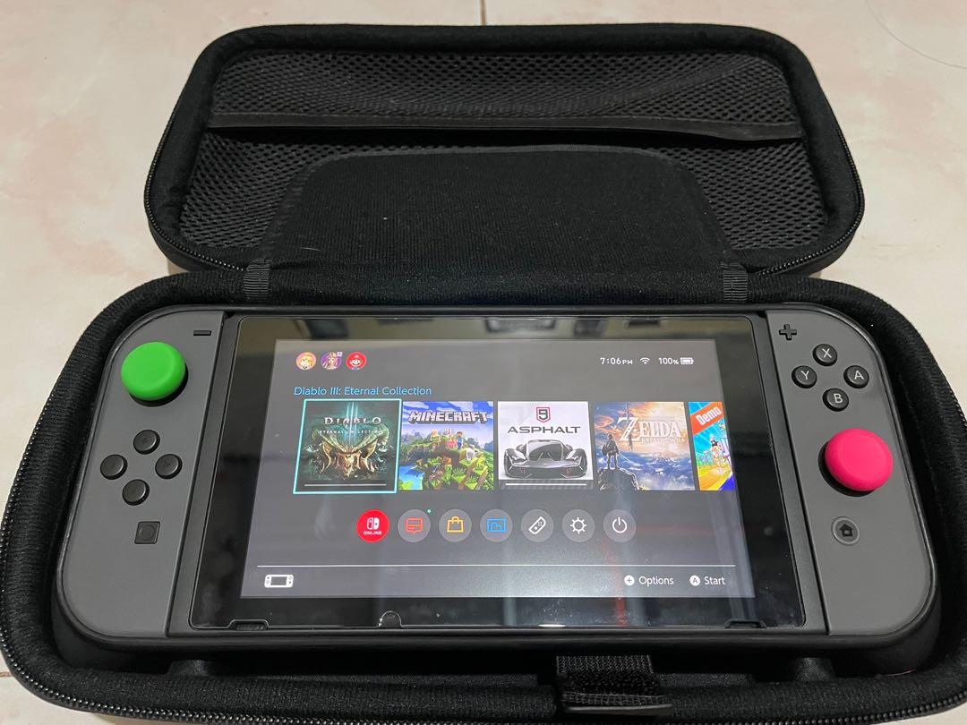 Nintendo Switch Version 2 with free Skull & Co. Case and Digital Games (Category: Nintendo) located in Santa Rosa. Submitted by zerub (Listing ID 1149544094, Image 1). Description: Nintendo Switch Version 2 (Like new) - Screen Protector since Day 1 - Price: 15k all in (Negotiable) Freebies: - Skull & Co. Maxcarry Case - Physical Game: NBA 2k20 - Digital Games: - Diablo - Minecraft - Legend of Zelda: BOTW - Animal Crossing New Horizon - Super Mari