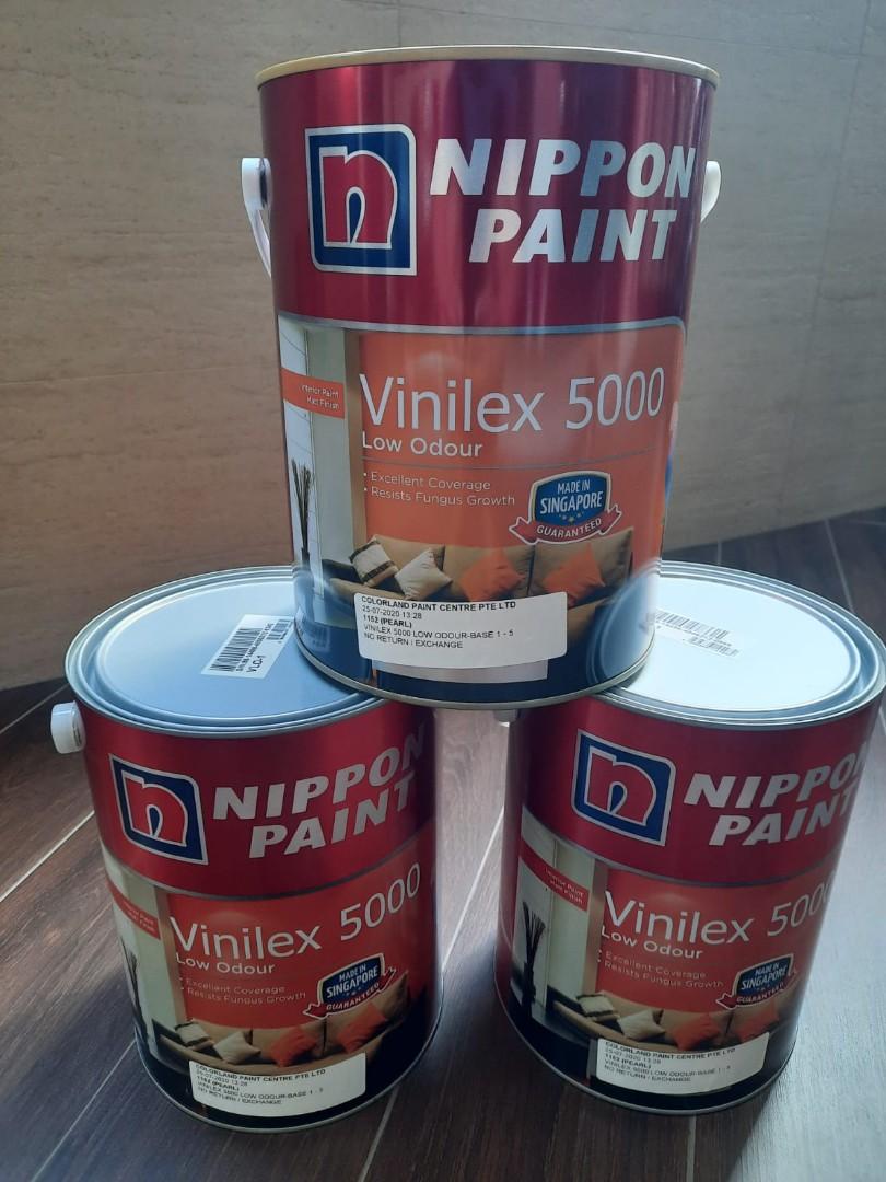 5l Nippon paint Pearl White Vinilex 5000, Furniture & Home Living, Home