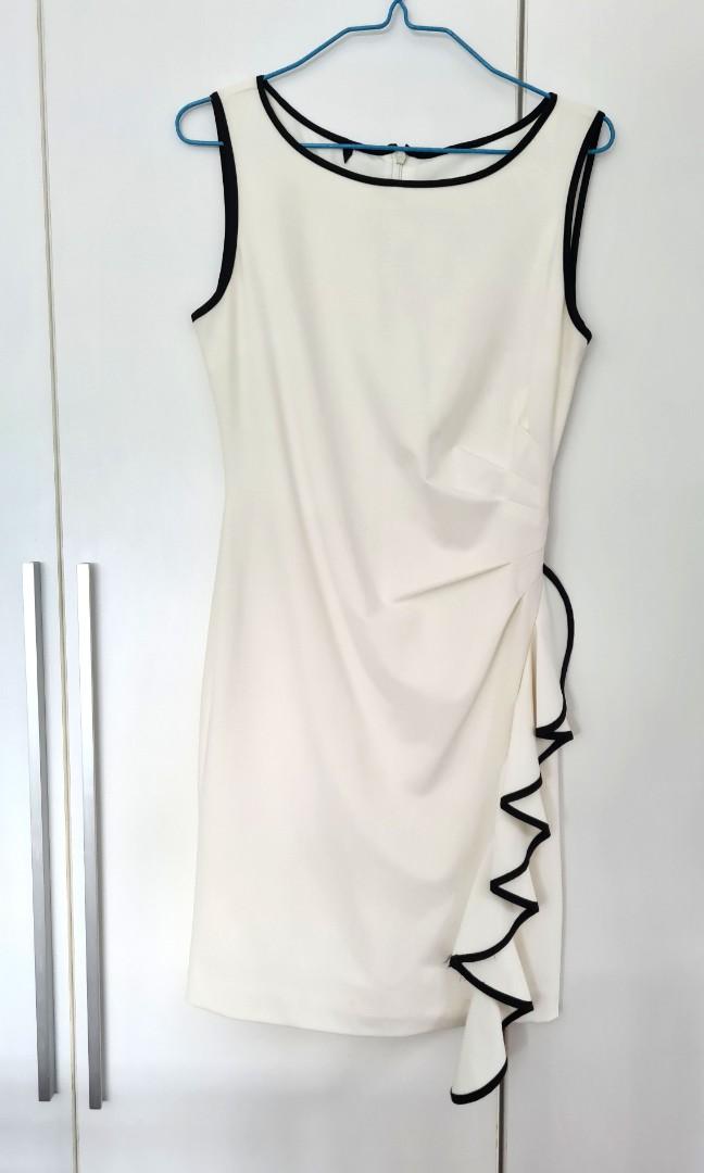 Off White dress with black trim Women s Fashion Dresses Sets
