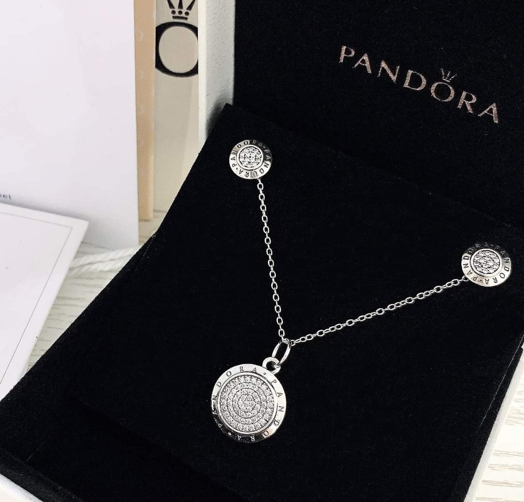 Pandora set necklace and earrings 