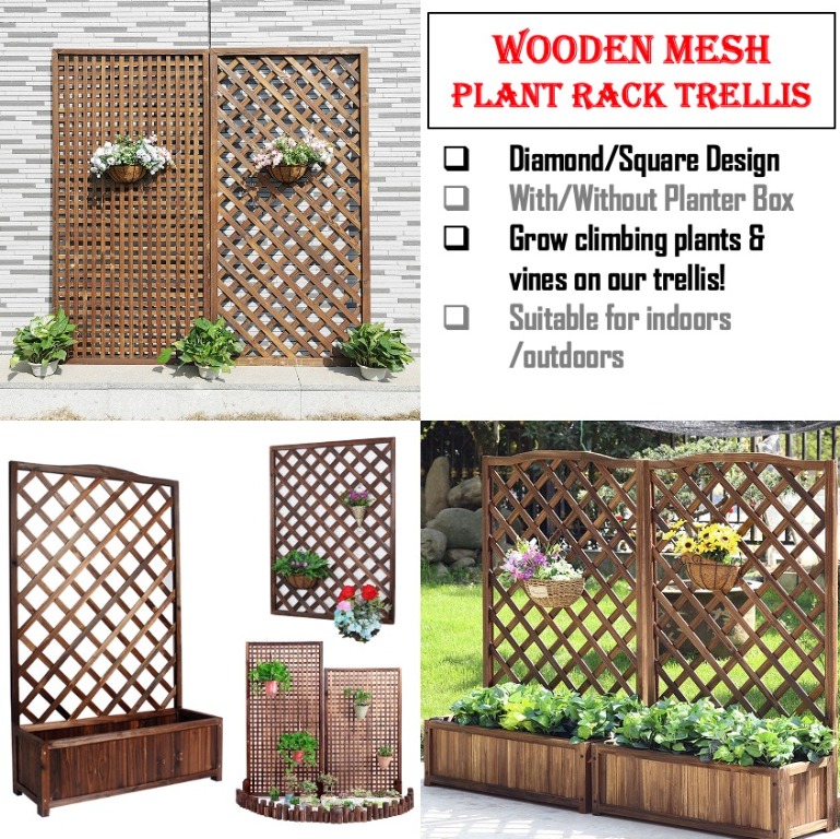 Plant Rack Outdoor Plant Stand Plant Divider Grid Plant Shelving ...