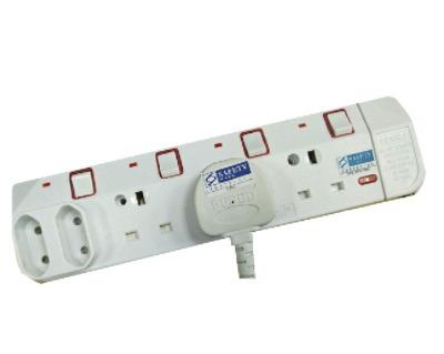 PSE 5 WAY MULTIPLE SAFETY SOCKET WITH SAFETY MARK (3 Meters) (L1858 ...