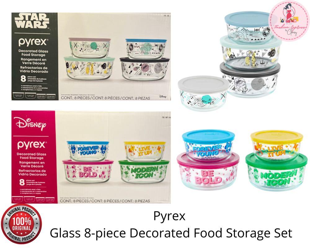 Pyrex Glass 8-piece Minnie Mouse Decorated Food Storage Set